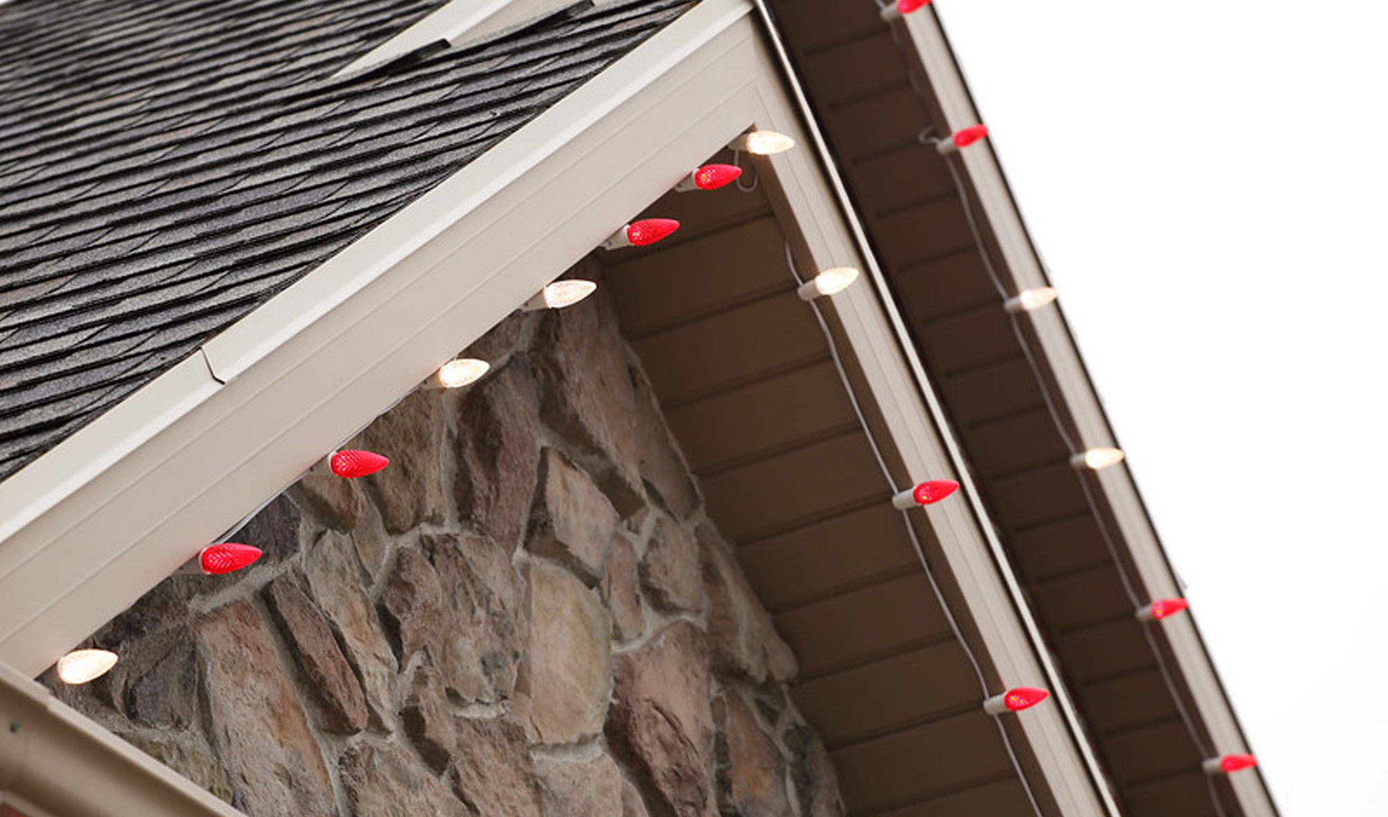 Roof Line With Large Holiday Bulbs
