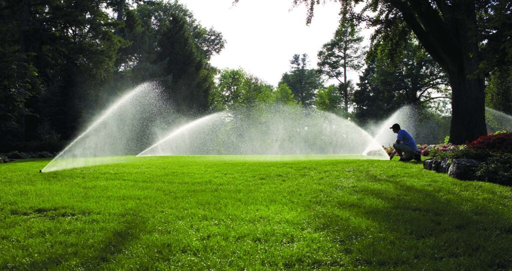 Irrigation Sprinklers Set To On